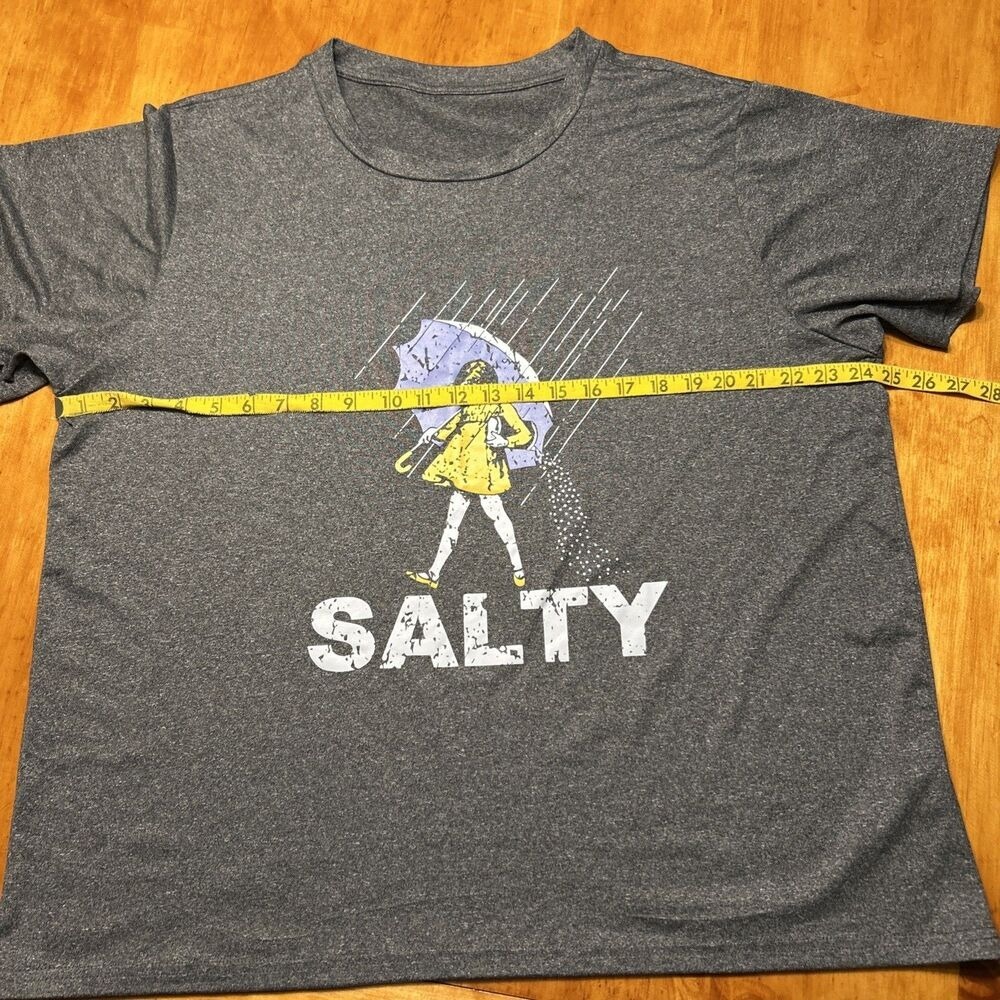 Salty Morton Salt Girl Parody Graphic Tee Gray Short Sleeve Shirt Sassy Witty - Picture 5 of 8